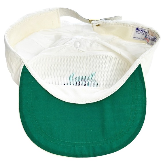 Vintage Imperial Headwear White Embroidered Turtle Adjustable Strap Hat Cap - Picture 6 of 10